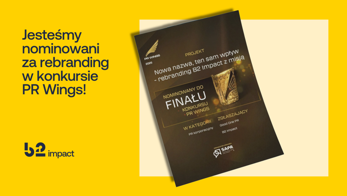 Nominacja do PR Wings 2025 za komunikację rebrandingu Ultimo w B2 Impact