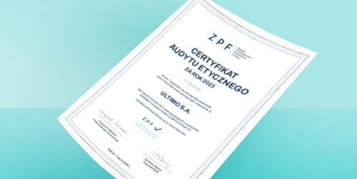 Certyfikat Etyczny Ultimo S.A. 