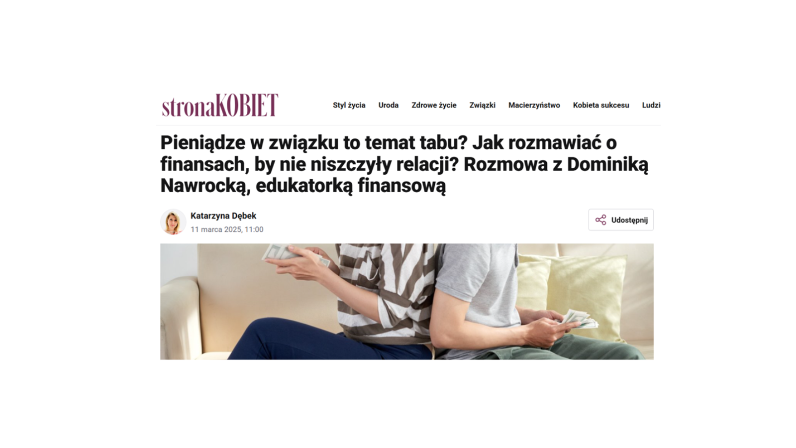 Dominika Nawrocka i B2 Impact w artykule na portalu Strona Kobiet